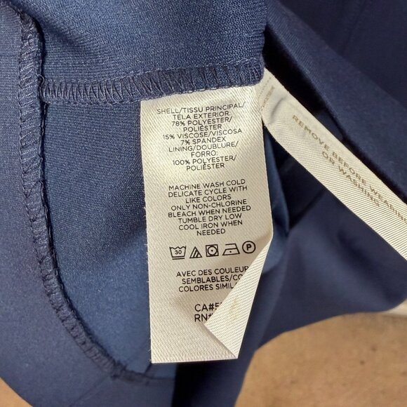 Ann Taylor Jersey Sheath Dress Size 12 Navy Blue Midi Work Career Business - Picture 8 of 8